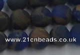 CGO264 15.5 inches 12mm round matte gold multi-color stone beads