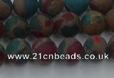 CGO267 15.5 inches 8mm round matte gold multi-color stone beads