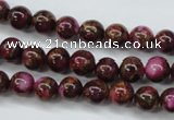 CGO52 15.5 inches 6mm round gold red color stone beads