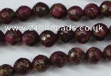 CGO63 15.5 inches 8mm faceted round gold red color stone beads