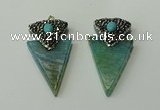 CGP104 30*55mm arrowhead agate gemstone pendants wholesale