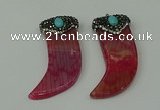 CGP123 25*58mm horn agate gemstone pendants wholesale