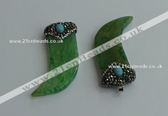 CGP125 25*58mm horn agate gemstone pendants wholesale
