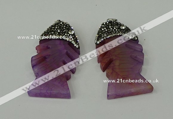 CGP132 25*48mm fishbone agate gemstone pendants wholesale
