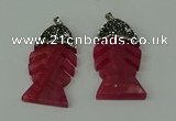 CGP133 25*48mm fishbone agate gemstone pendants wholesale