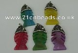 CGP138 25*48mm fishbone agate gemstone pendants wholesale