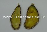 CGP141 30*55mm - 40*65mm freeform agate pendants wholesale