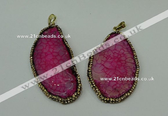 CGP143 30*55mm - 40*65mm freeform agate pendants wholesale