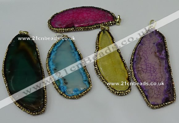 CGP148 30*55mm - 40*65mm freeform agate pendants wholesale