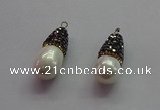 CGP1500 10*25mm teardrop pearl shell pendants wholesale