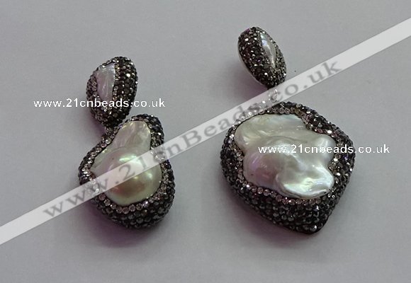 CGP1505 22*50mm - 33*60mm nuggets pearl pendants wholesale