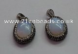 CGP1508 18*25mm oval opal pendants wholesale