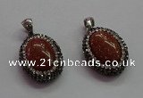 CGP1509 18*25mm oval goldstone pendants wholesale