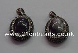 CGP1510 18*25mm oval amethyst gemstone pendants wholesale