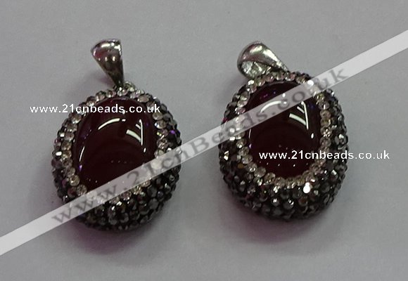 CGP1511 18*25mm oval agate gemstone pendants wholesale