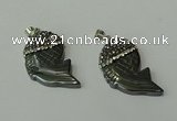 CGP153 18*35mm fish hematite gemstone pendants wholesale