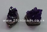 CGP1536 30*35mm - 28*40mm faceted nuggets druzy amethyst pendants