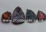 CGP1543 35*40mm - 45*70mm freeform druzy agate pendants