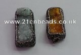 CGP1545 20*40mm - 22*45mm rectangle druzy agate pendants