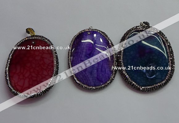 CGP1548 40*55mm - 45*60mm oval agate pendants wholesale