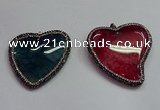 CGP1549 48*50mm - 50*55mm heart agate pendants wholesale