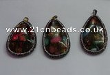 CGP1563 35*65mm - 40*55mm flat teardrop sea sediment jasper pendants