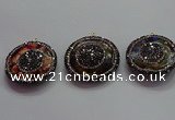 CGP1575 35mm coin sea sediment jasper pendants wholesale