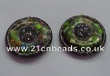 CGP1595 55mm coin sea sediment jasper pendants wholesale