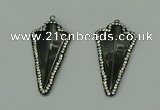 CGP163 22*45mm arrowhead hematite gemstone pendants wholesale