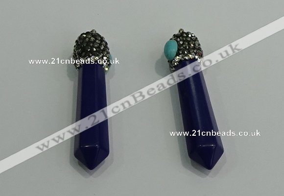 CGP174 10*55mm sticks turquoise gemstone pendants wholesale