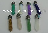 CGP198 10*55mm sticks mixed gemstone pendants wholesale