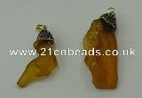 CGP200 10*30mm - 15*45mm nuggets synthetic amber pendants