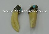 CGP210 15*50mm - 20*60mm horn wolf tooth pendants wholesale