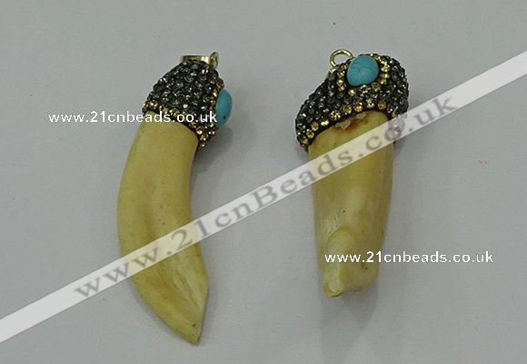 CGP210 15*50mm - 20*60mm horn wolf tooth pendants wholesale