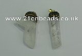 CGP214 12*55mm - 15*50mm sticks white crystal gemstone pendants