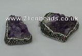 CGP219 30*40mm - 35*45mm freeform druzy amethyst pendants