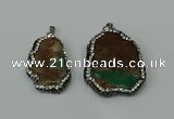 CGP221 20*35mm - 30*40mm freeform australia chrysoprase pendants