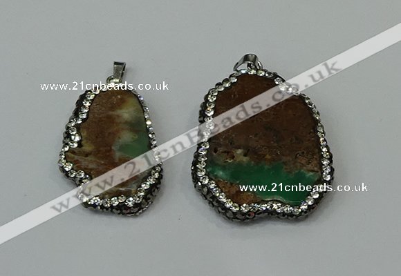 CGP221 20*35mm - 30*40mm freeform australia chrysoprase pendants