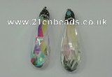 CGP230 20*80mm faceted teardrop crystal glass pendants wholesale