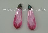 CGP234 20*80mm faceted teardrop crystal glass pendants wholesale