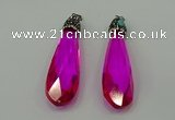 CGP235 20*80mm faceted teardrop crystal glass pendants wholesale