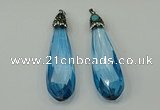 CGP236 20*80mm faceted teardrop crystal glass pendants wholesale