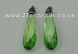 CGP237 20*80mm faceted teardrop crystal glass pendants wholesale