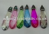 CGP239 20*80mm faceted teardrop crystal glass pendants wholesale