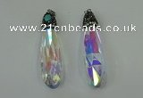 CGP240 17*70mm faceted teardrop crystal glass pendants wholesale