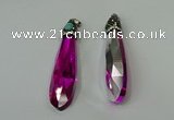 CGP244 17*70mm faceted teardrop crystal glass pendants wholesale