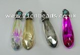 CGP249 17*70mm faceted teardrop crystal glass pendants wholesale