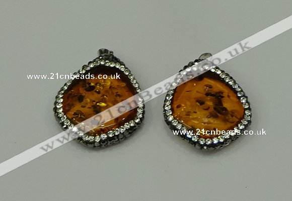 CGP275 28*32mm - 30*35mm freeform synthetic amber pendants