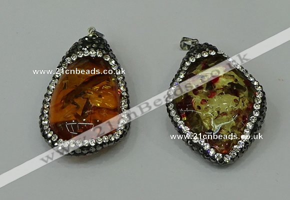 CGP276 28*40mm - 30*45mm freeform synthetic amber pendants