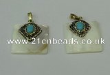 CGP284 27*37mm rectangle pearl shell pendants wholesale